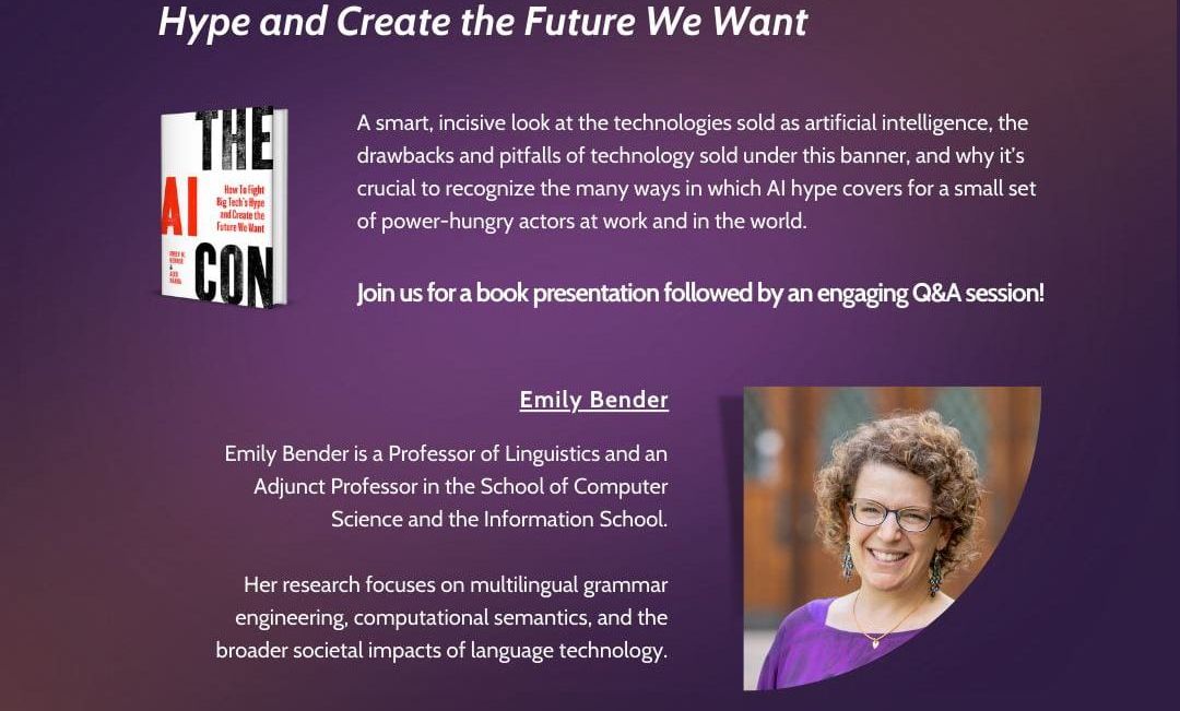 Book Tour: The AI Con: How to Fight Big Tech’s Hype and Create the Future We Want